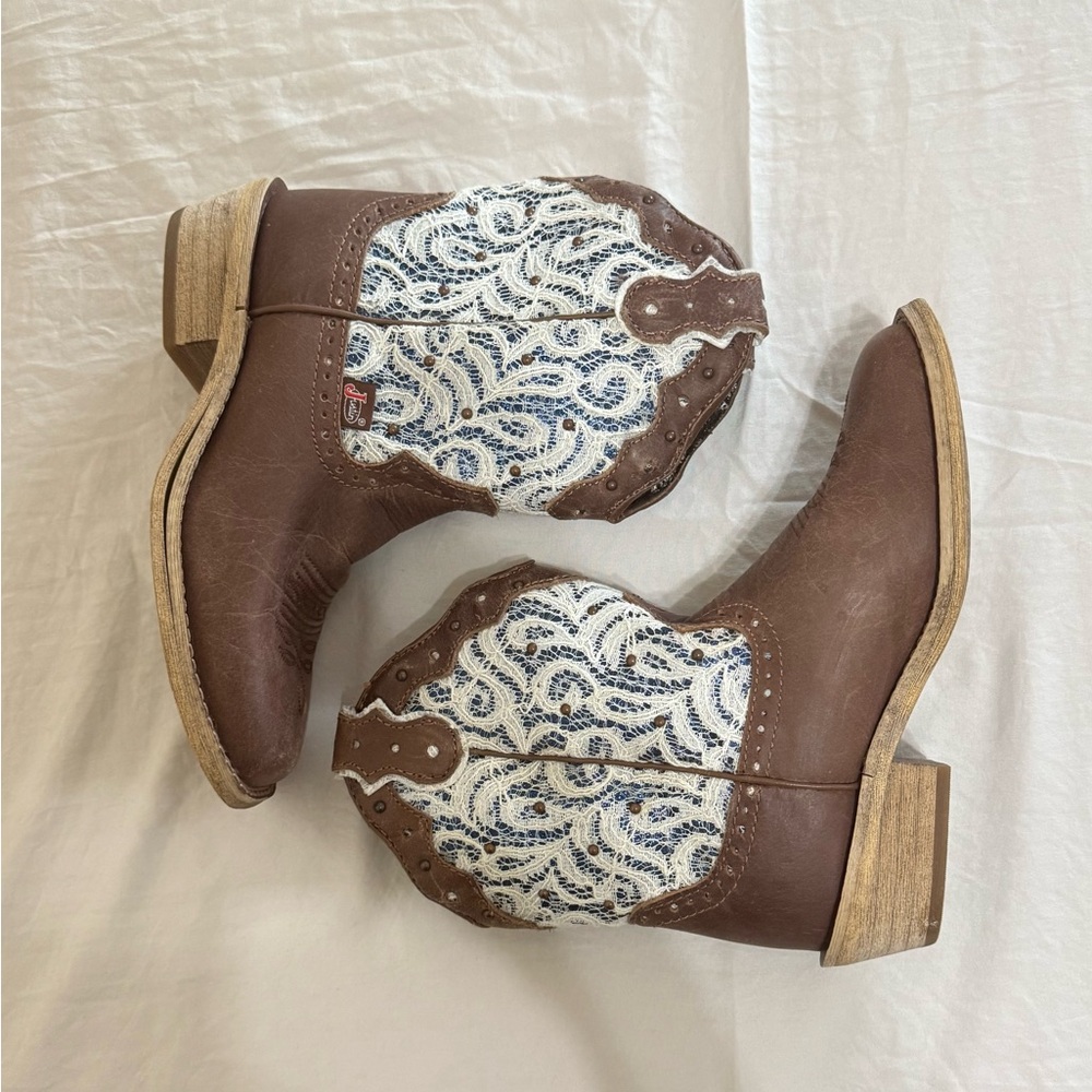 Justin Gypsy Kids Cowboy Boots – Brown Western Leather – Size 5B - Picture 4 of 8